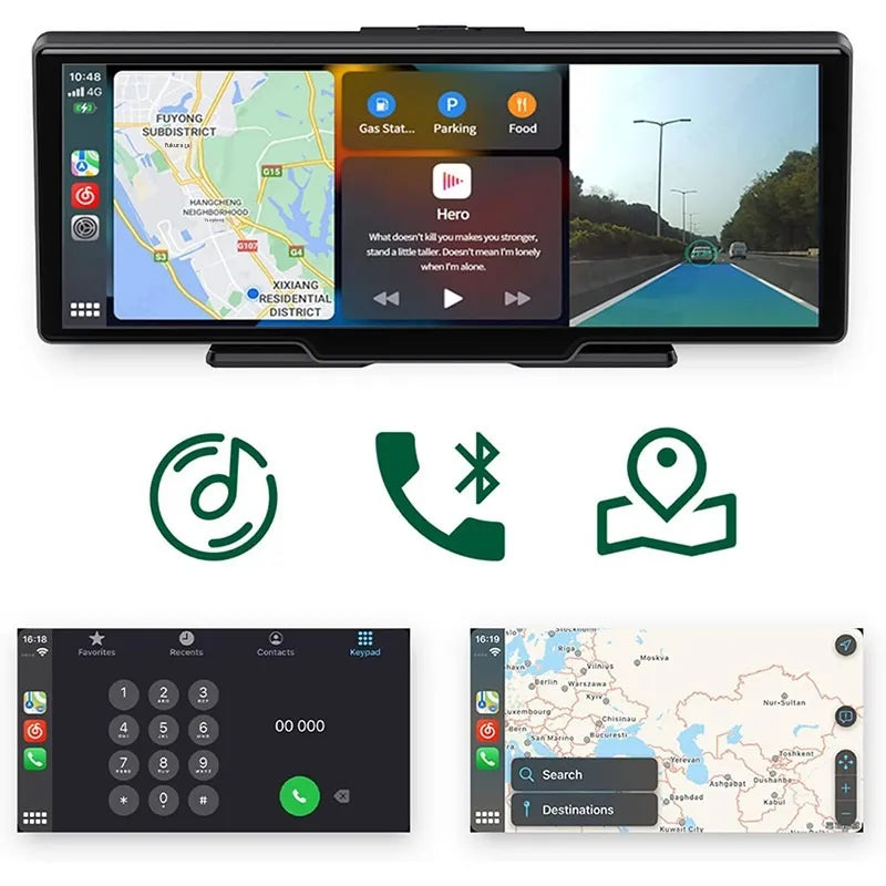 Dual-Camera Touch Screen Carplay Car GPS Navigation