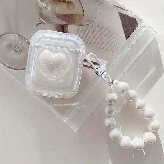 Transparent Headphone Case With Bead Bracelet