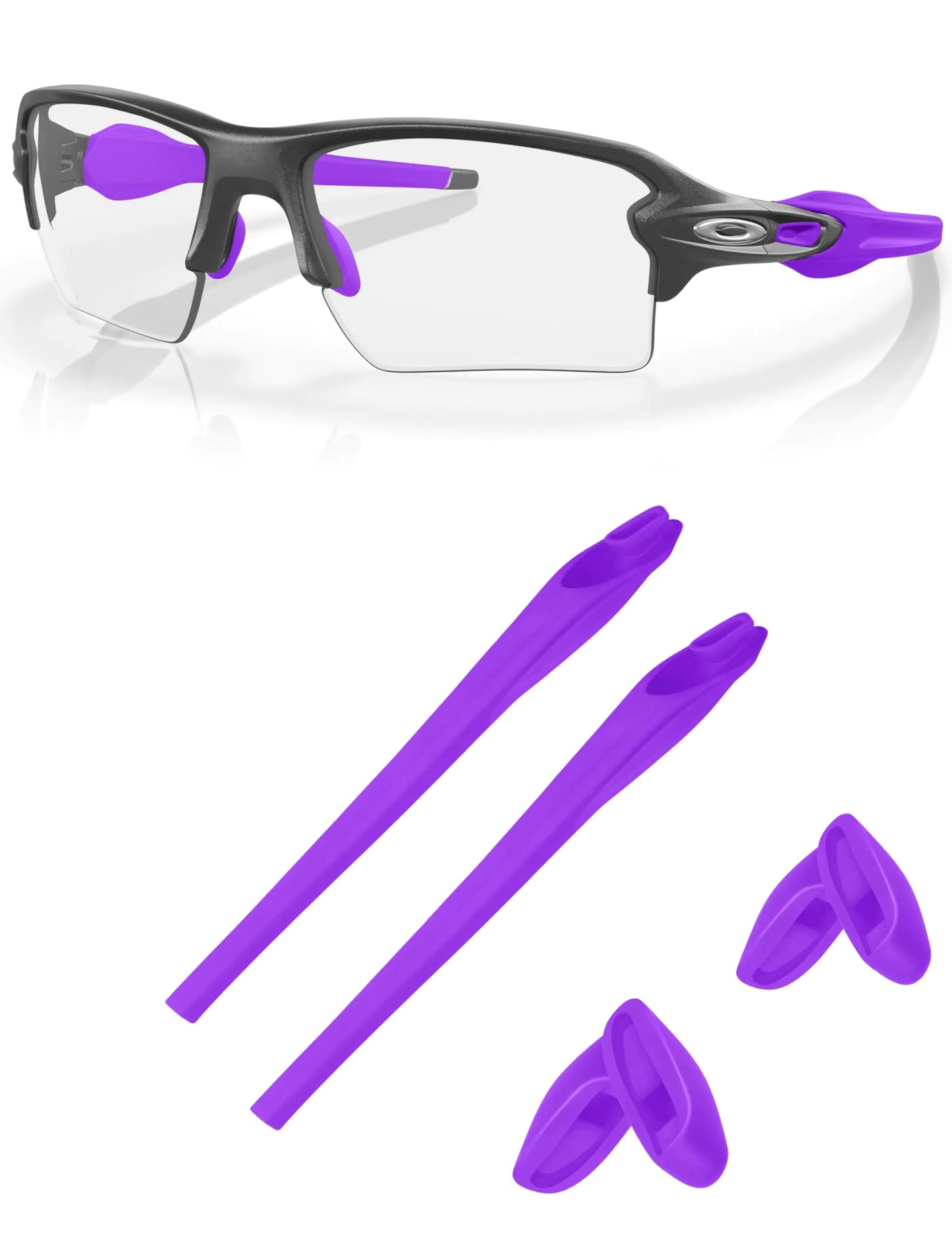 Replacement Earsocks & Nosepieces Rubber Kits for Oakley Flak 2.0 OO9295|Flak 2.0 XL OO9188 Sunglass - Purple